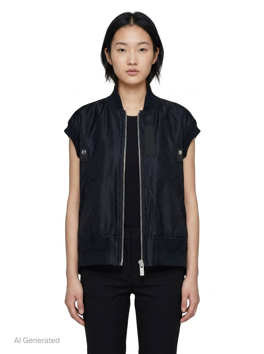 Nylon Twill Bomber Vest | sacai | Club21 - front