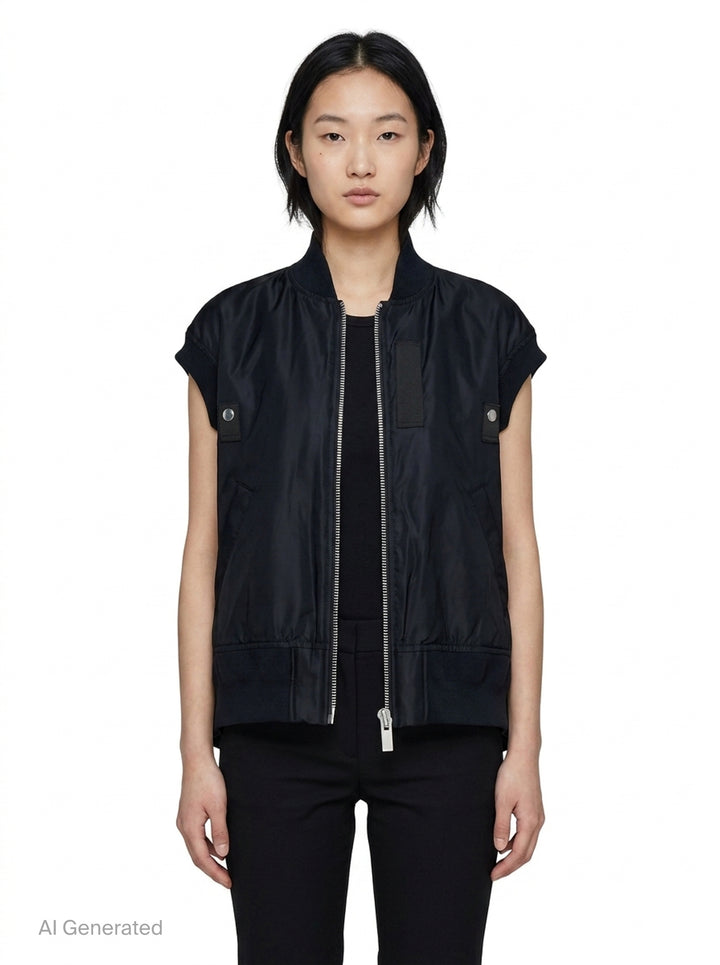Nylon Twill Bomber Vest | sacai | Club21 - front