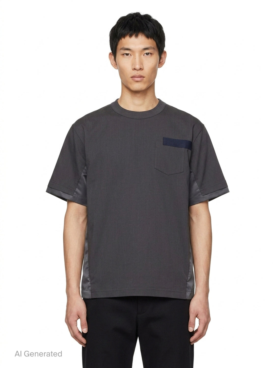 Nylon Twill Cotton Jersey T-Shirt | sacai | Club21 - front