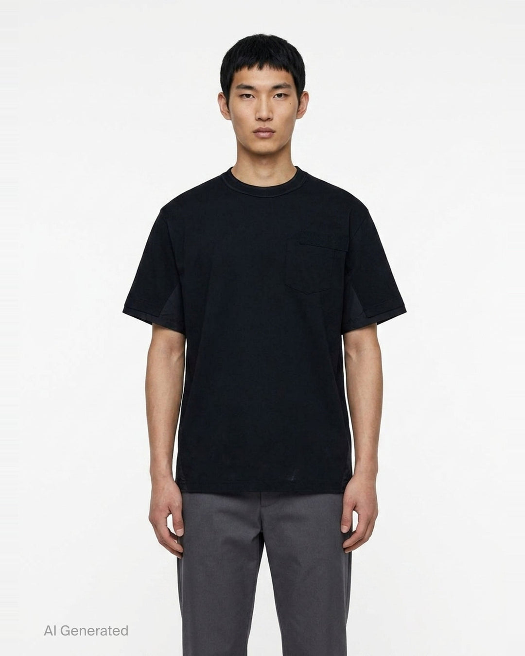 Nylon Twill Cotton Jersey T-Shirt | sacai | Club21 - front