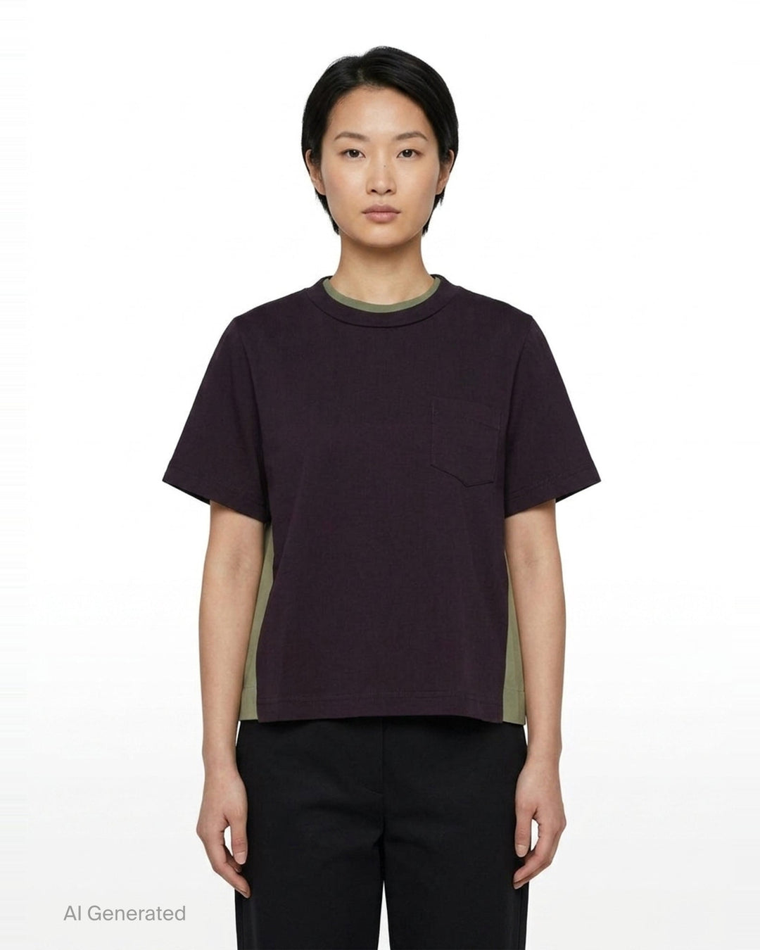 Nylon Twill Cotton Jersey T-Shirt | sacai | Club21 - front