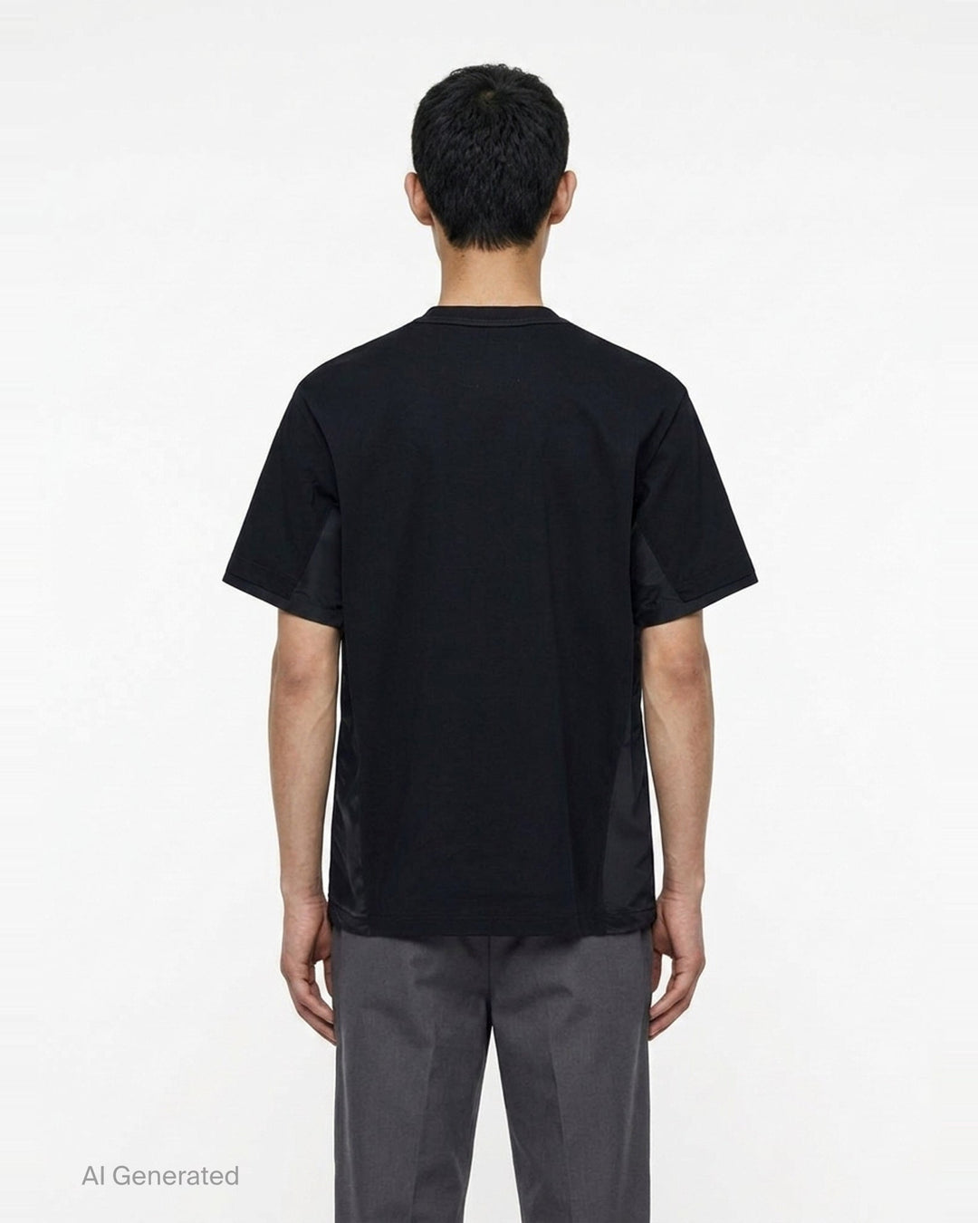Nylon Twill Cotton Jersey T-Shirt | sacai | Club21 - back