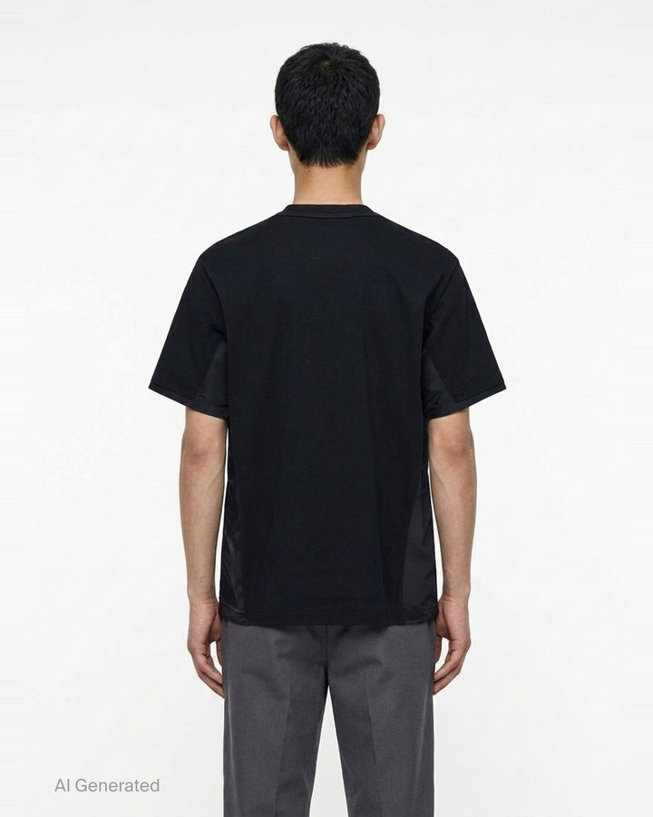 Nylon Twill Cotton Jersey T-Shirt | sacai | Club21 - back