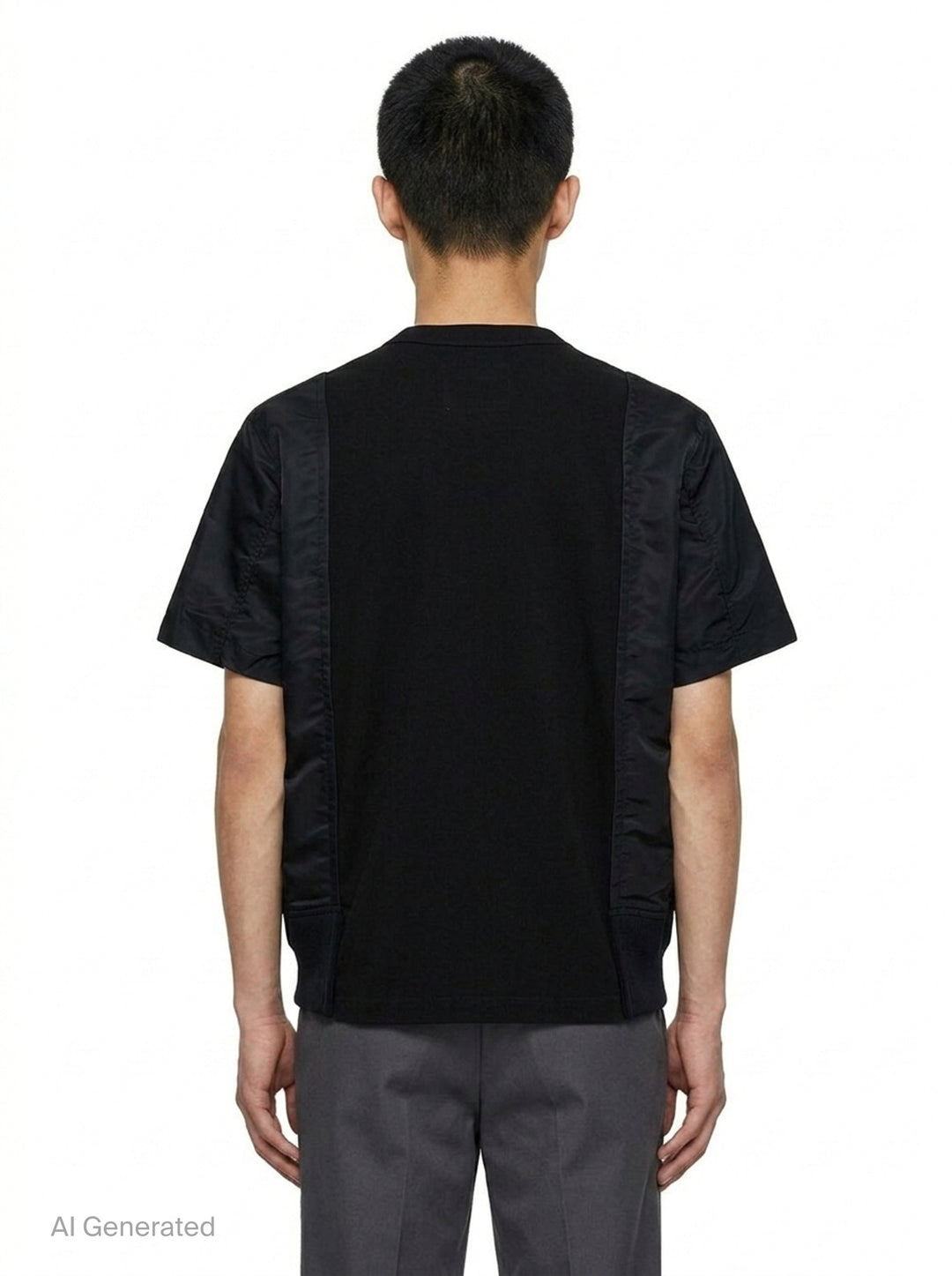 Nylon Twill Cotton Jersey T-Shirt | sacai | Club21 - back