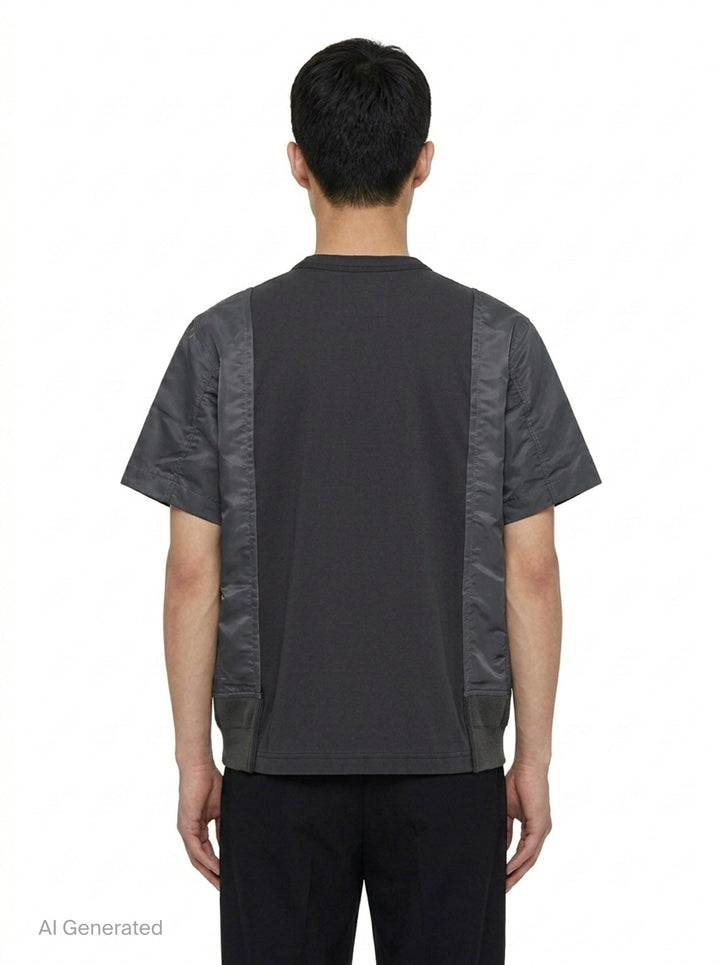 Nylon Twill Cotton Jersey T-Shirt | sacai | Club21 - back