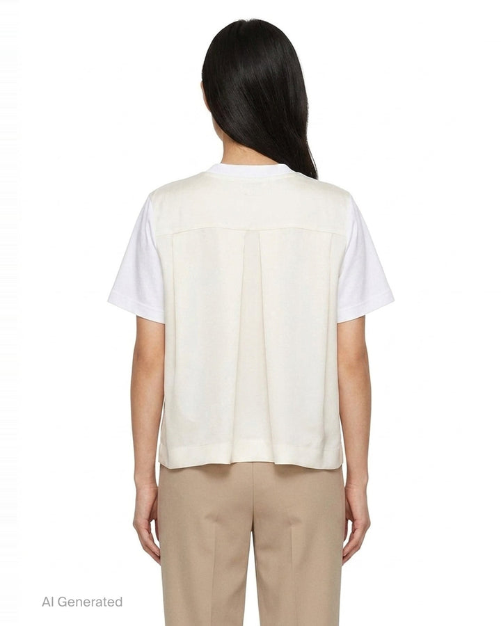 Nylon Twill Cotton Jersey T-Shirt | sacai | Club21 - back