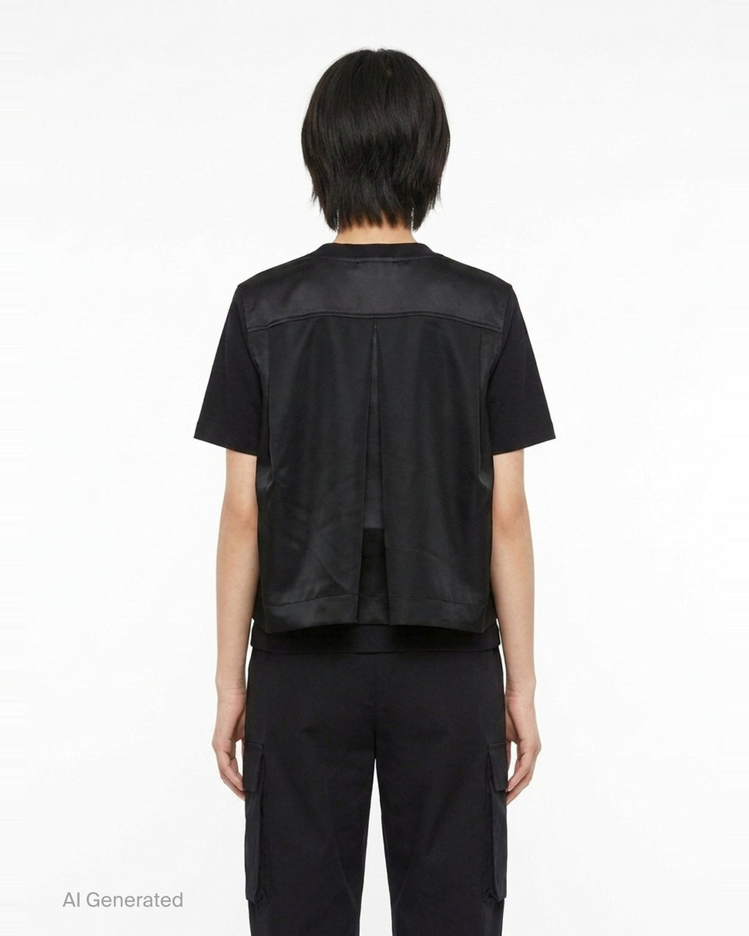 Nylon Twill Cotton Jersey T-Shirt | sacai | Club21 - back