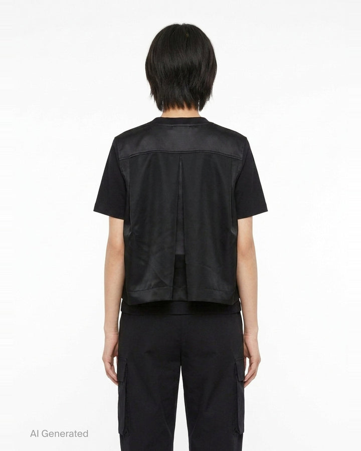 Nylon Twill Cotton Jersey T-Shirt | sacai | Club21 - back