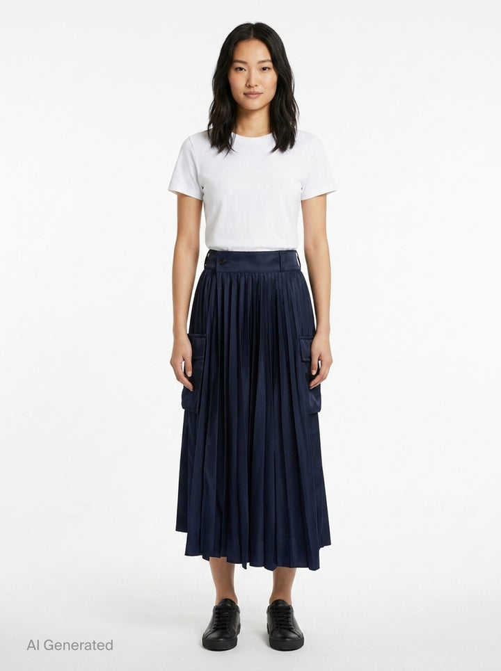Nylon Twill Pleated Cargo Skirt | sacai | Club21 - front