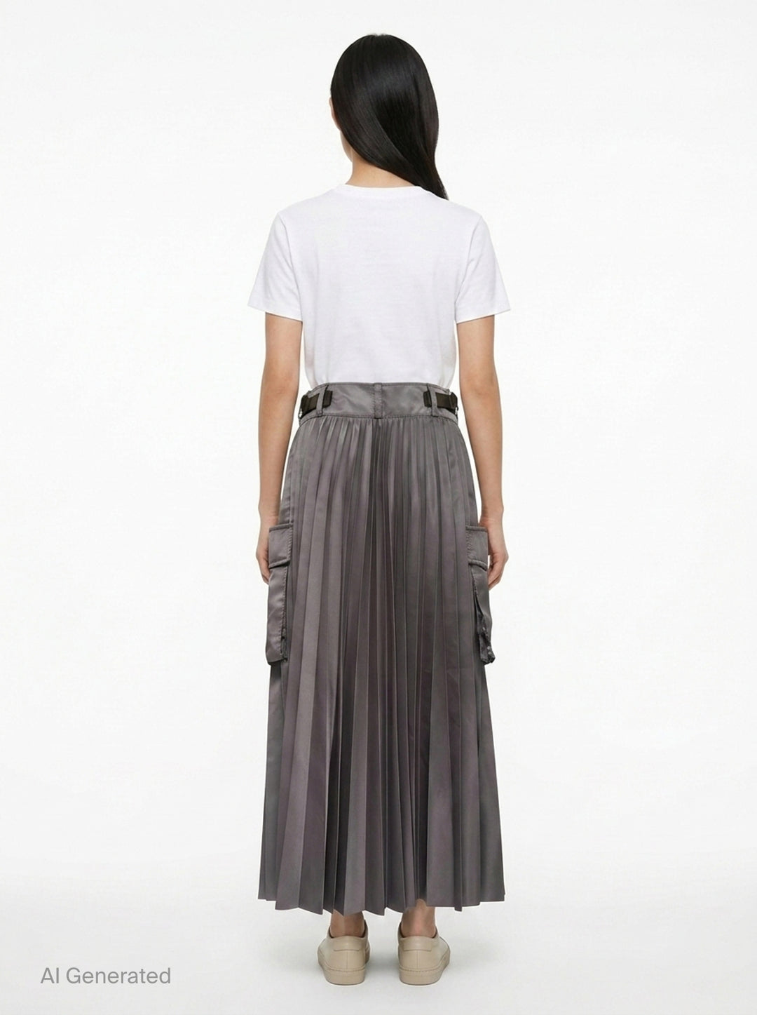 Nylon Twill Pleated Cargo Skirt | sacai | Club21 - back