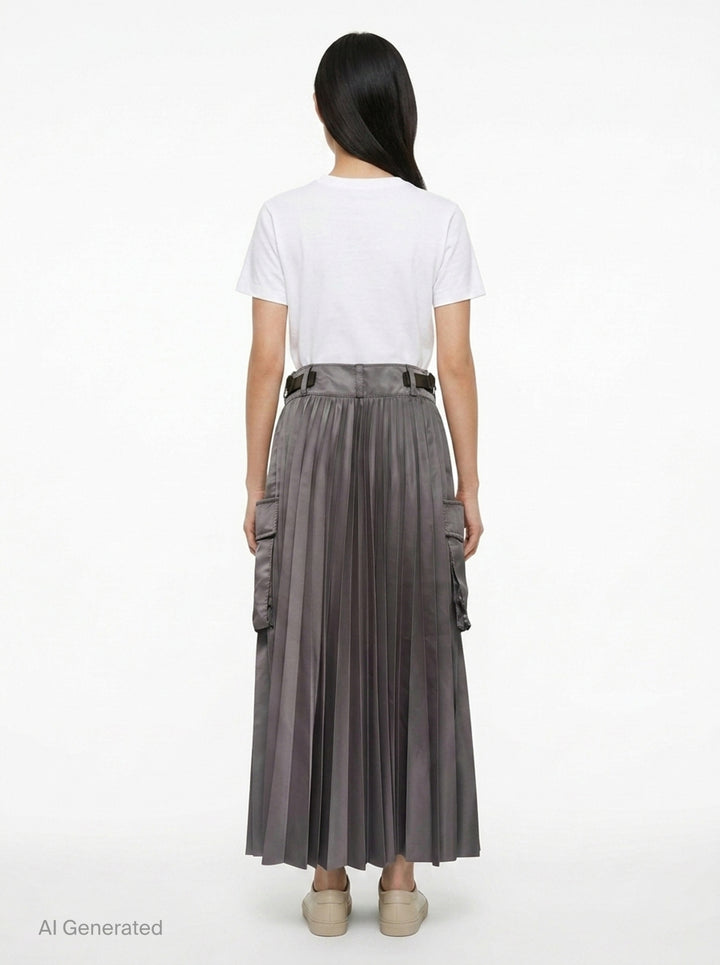 Nylon Twill Pleated Cargo Skirt | sacai | Club21 - back