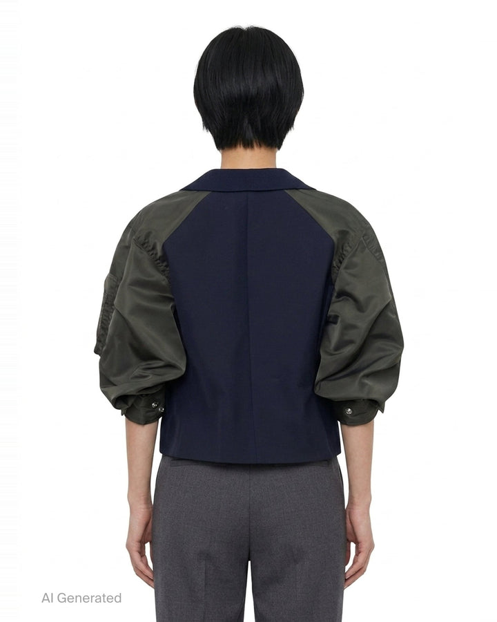 Nylon Twill Suiting Hybrid Jacket | sacai | Club21 - back