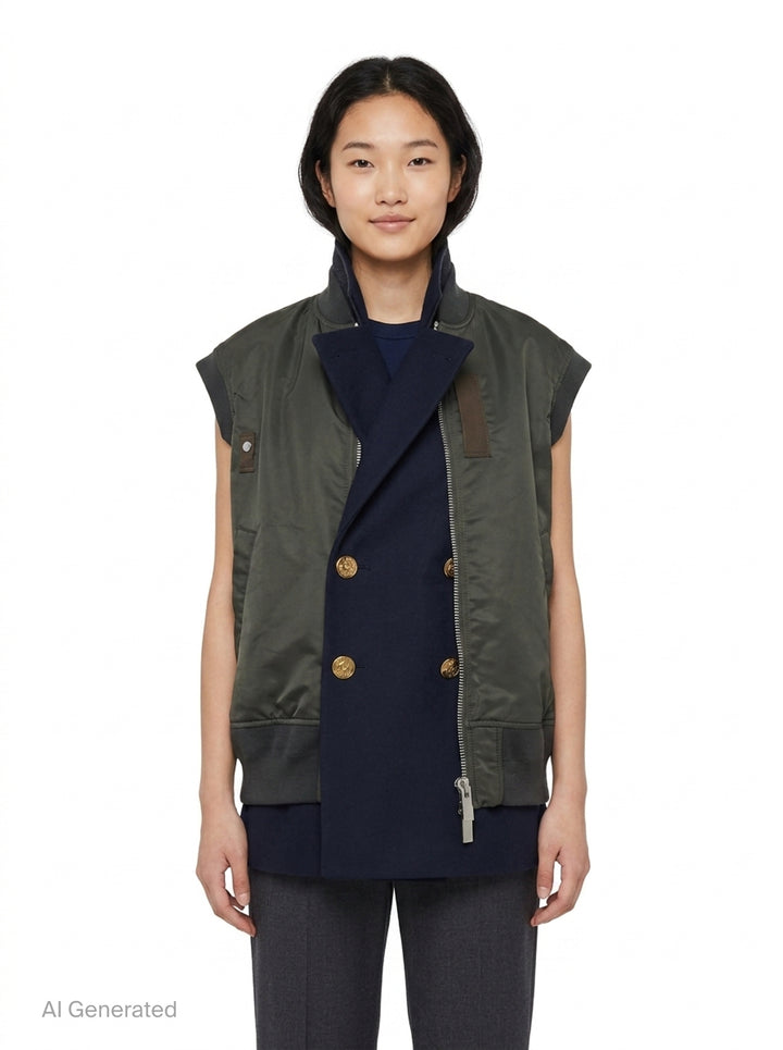 Nylon Twill Suiting Vest | sacai | Club21 - front