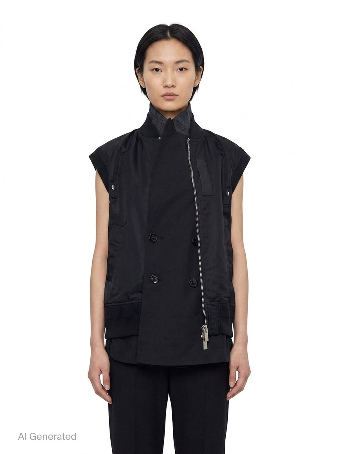 Nylon Twill Suiting Vest | sacai | Club21 - front