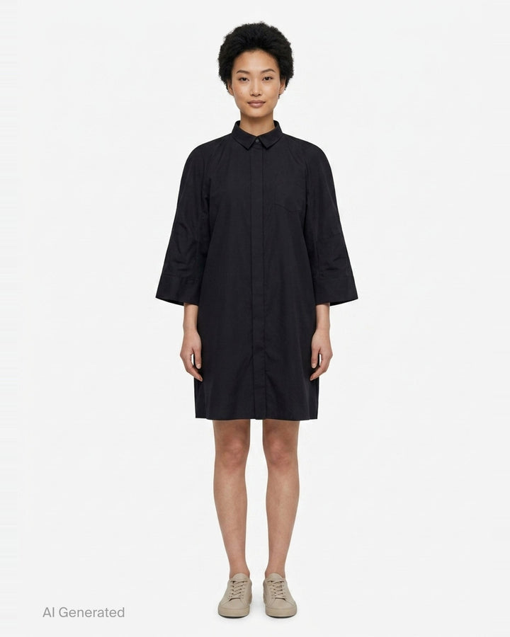 Oversized Poplin Shirt Dress | sacai | Club21 - front