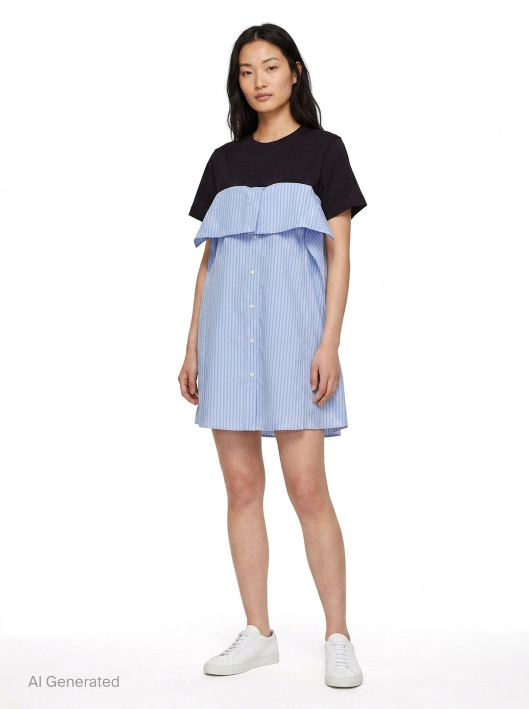 Poplin Cotton Jersey Dress | sacai | Club21 - front