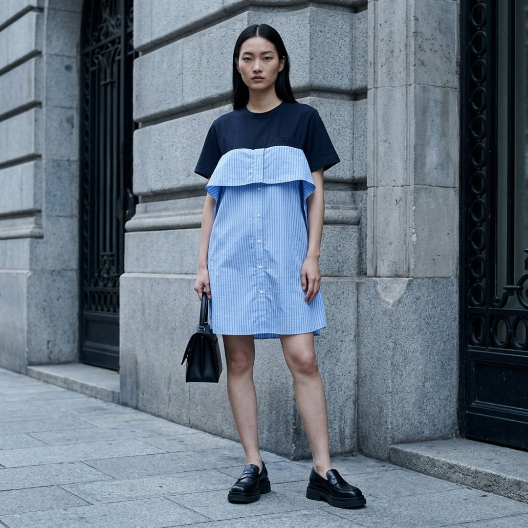Poplin Cotton Jersey Dress | sacai | Club21 - lifestyle