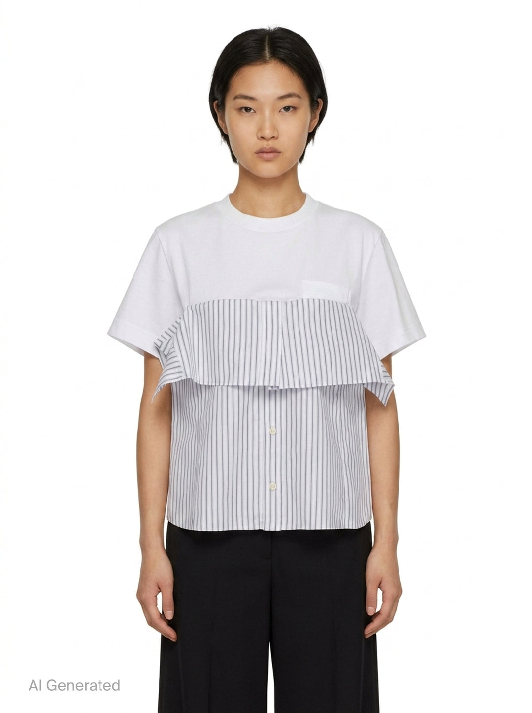 Poplin Cotton Jersey T-Shirt | sacai | Club21 - front