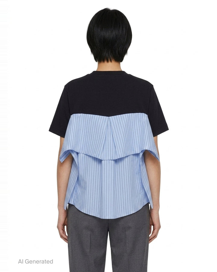 Poplin Cotton Jersey T-Shirt | sacai | Club21 - back