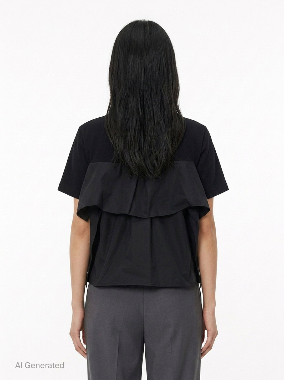 Poplin Cotton Jersey T-Shirt | sacai | Club21 - back