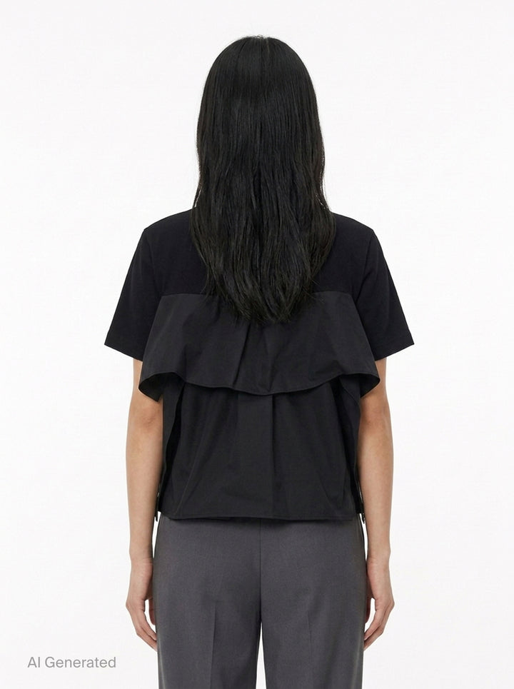 Poplin Cotton Jersey T-Shirt | sacai | Club21 - back