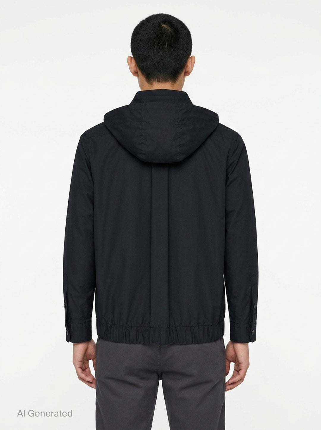 Poplin Striped Hoodie Jacket | sacai | Club21 - back