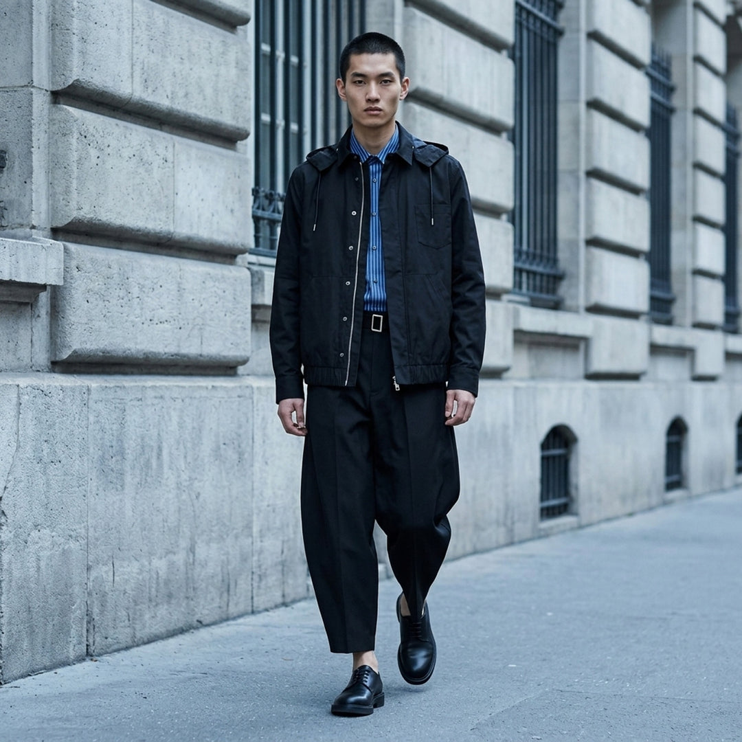 Poplin Striped Hoodie Jacket | sacai | Club21 - lifestyle
