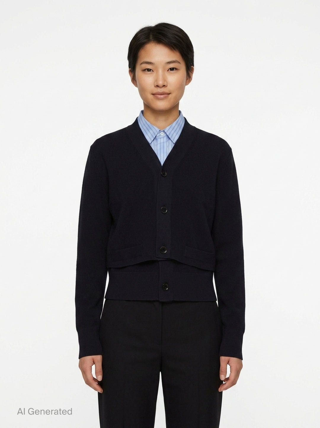 Poplin x Cotton Knit Cardigan | sacai | Club21 - front