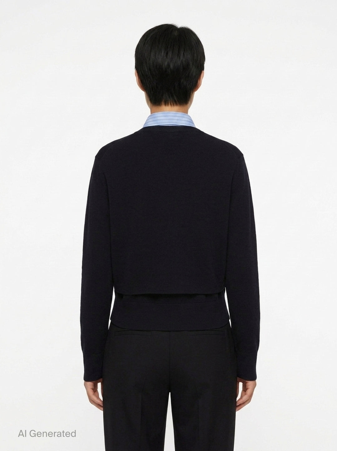 Poplin x Cotton Knit Cardigan | sacai | Club21 - back