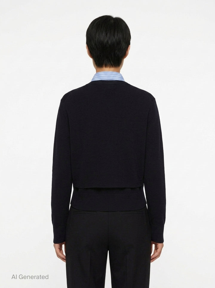 Poplin x Cotton Knit Cardigan | sacai | Club21 - back