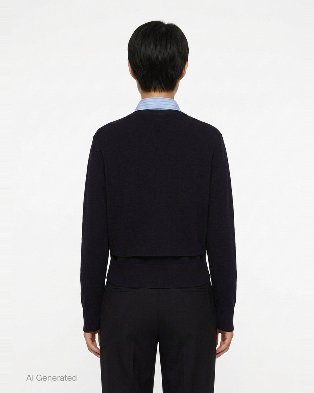 Poplin x Cotton Knit Cardigan | sacai | Club21 - back