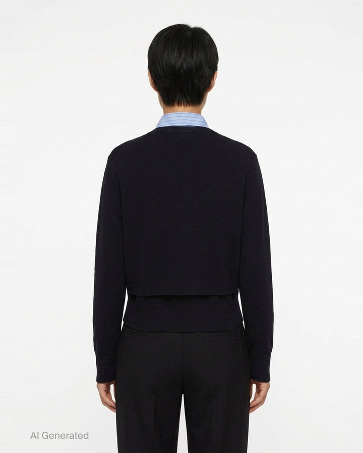 Poplin x Cotton Knit Cardigan | sacai | Club21 - back