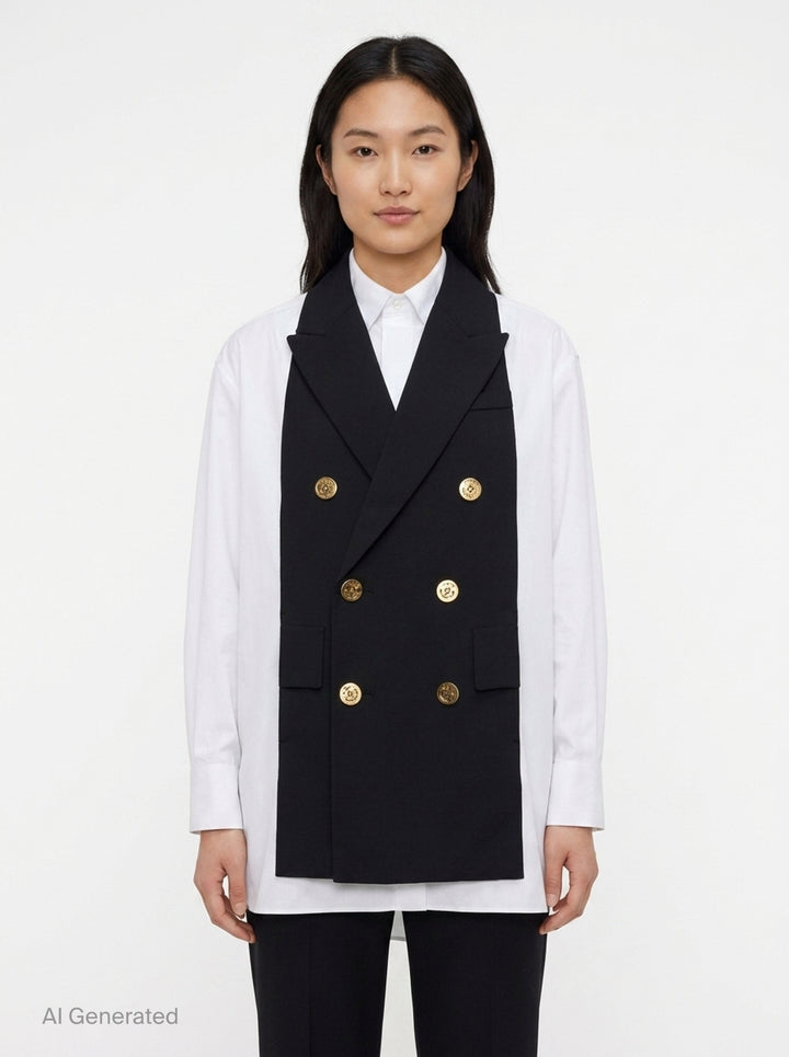 Poplin x Suiting Shirt | sacai | Club21 - front