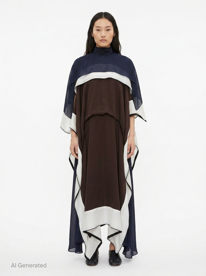 Satin Chiffon Layered Dress | sacai | Club21 - front