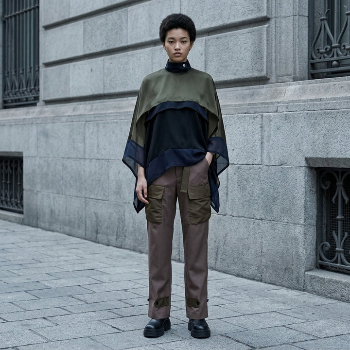 Satin Chiffon Poncho Top | sacai | Club21 - lifestyle