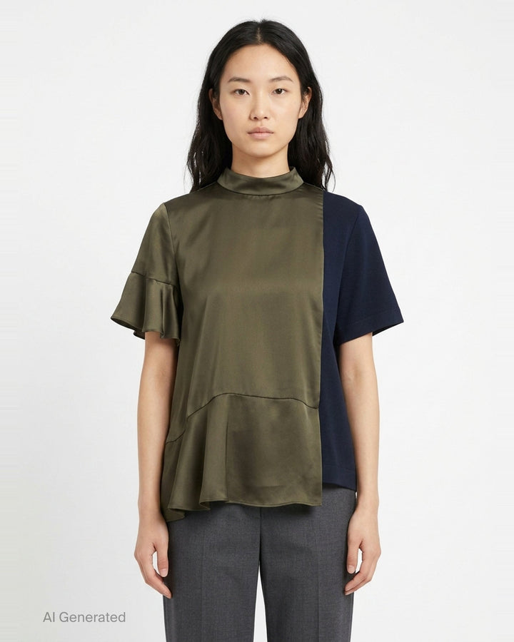 Satin Cotton Jersey Tee | sacai | Club21 - front
