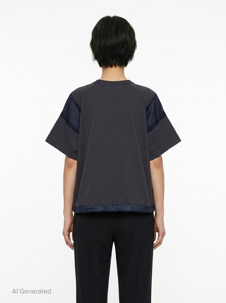 Satin x Cotton Jersey T-Shirt | sacai | Club21 - back