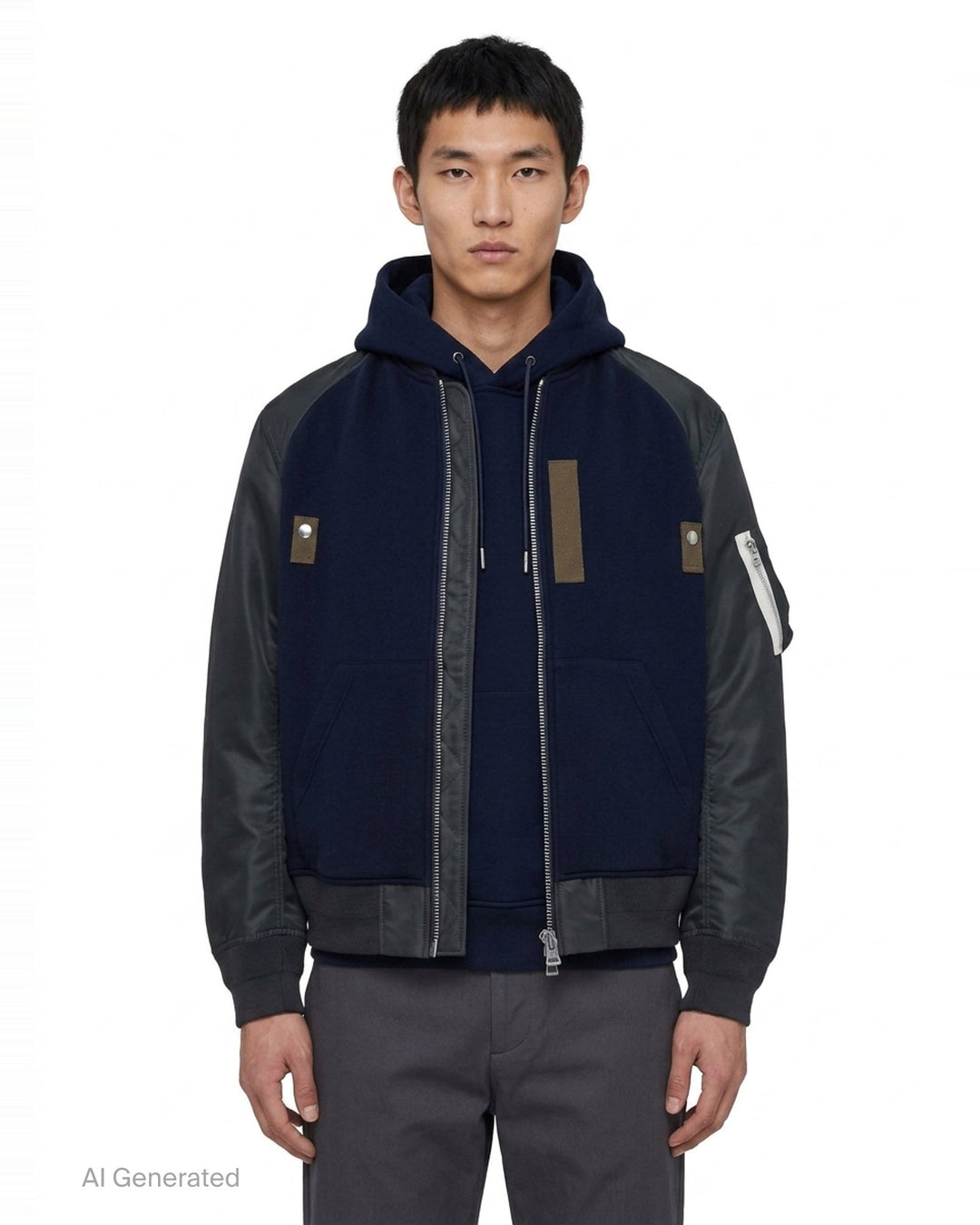 Sponge Sweat Bomber Hoodie | sacai | Club21 - front