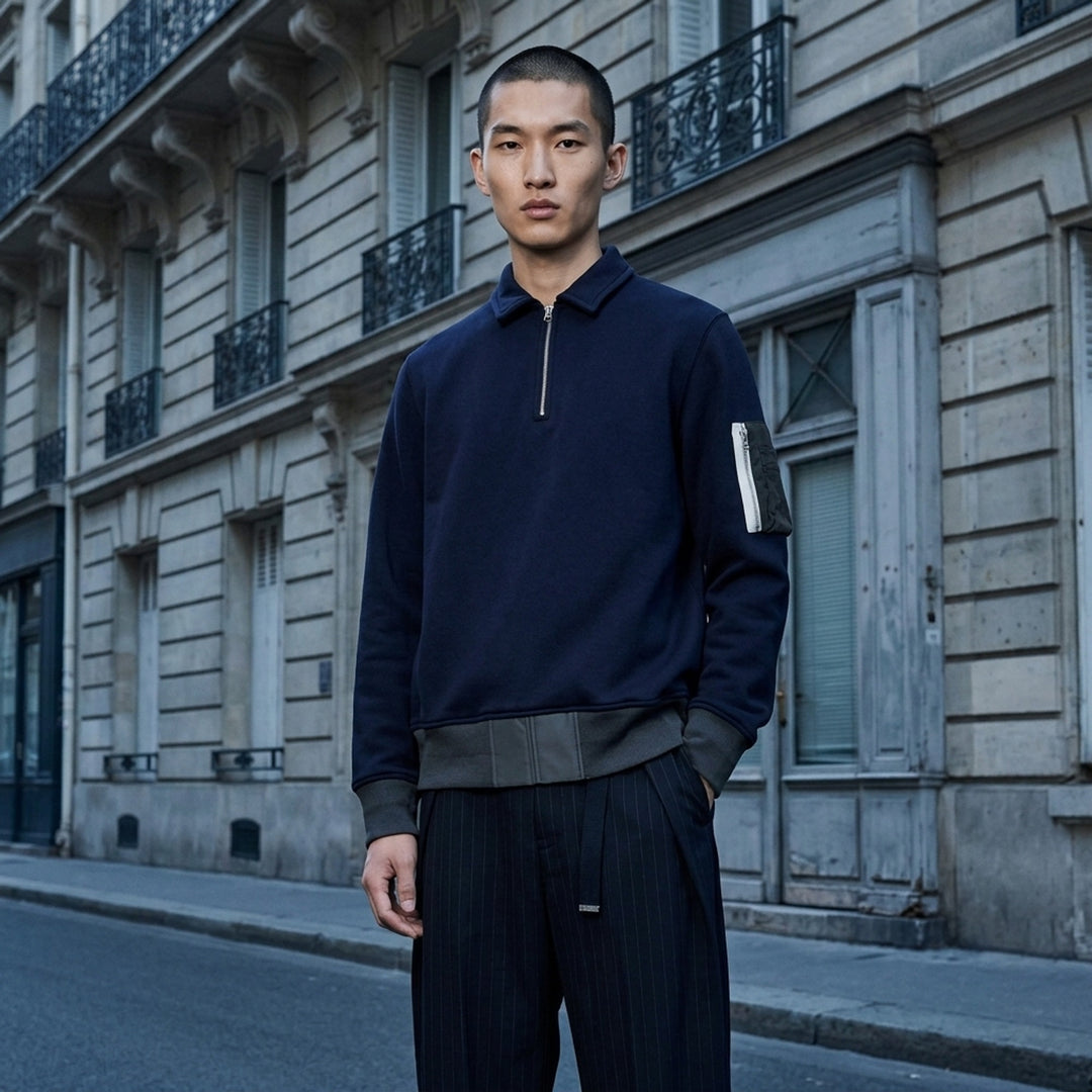 Sponge Sweat Half-Zip Polo | sacai | Club21 - lifestyle
