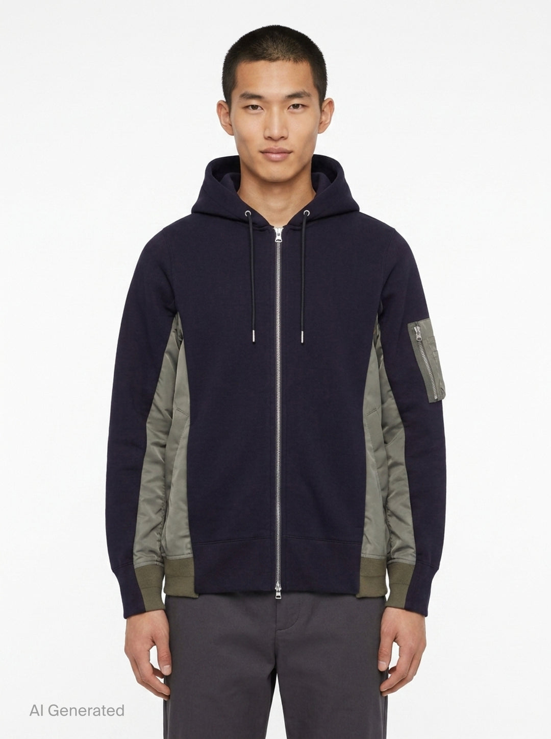 Sponge Sweat Nylon Twill Hoodie | sacai | Club21 - front