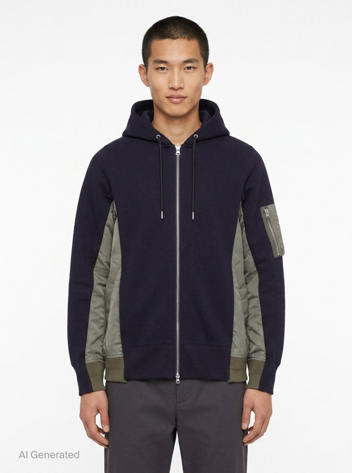 Sponge Sweat Nylon Twill Hoodie | sacai | Club21 - front