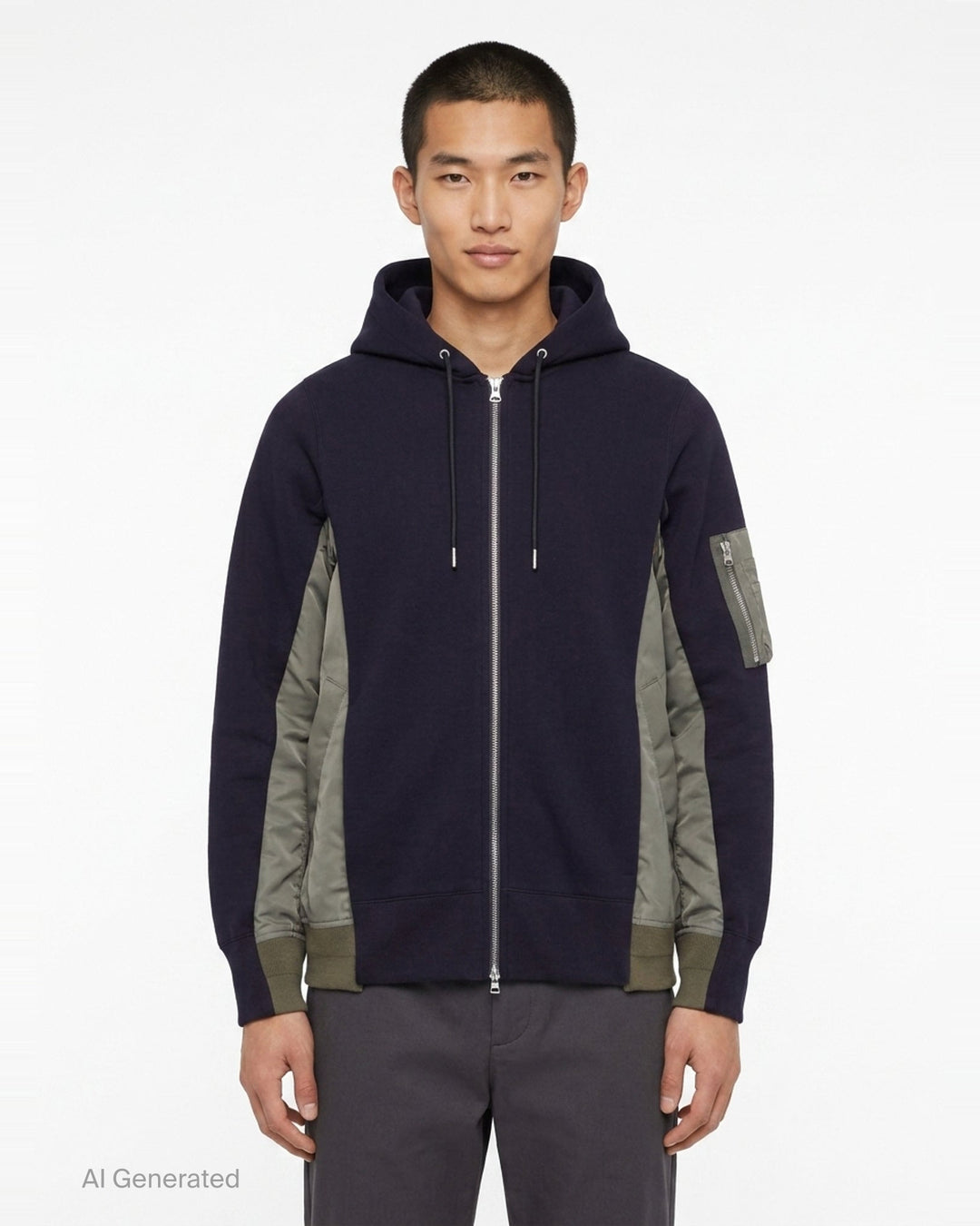 Sponge Sweat Nylon Twill Hoodie | sacai | Club21 - front