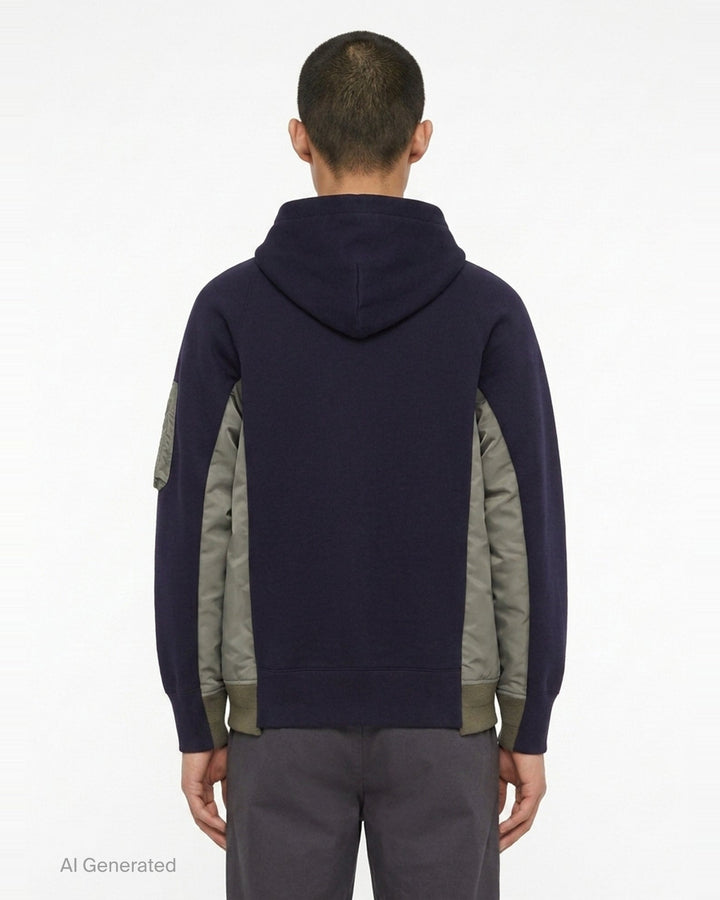 Sponge Sweat Nylon Twill Hoodie | sacai | Club21 - back