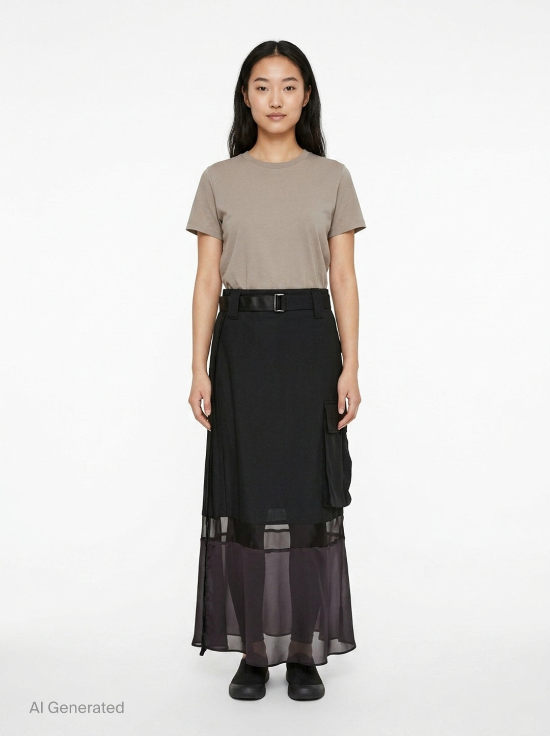 Suiting Mix Midi Skirt | sacai | Club21 - front