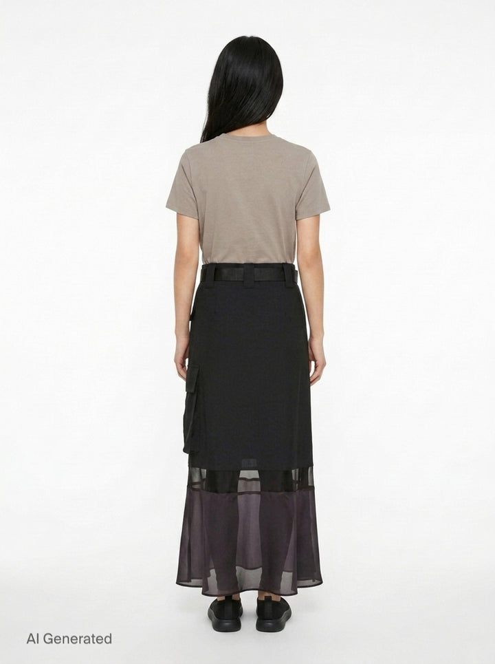 Suiting Mix Midi Skirt | sacai | Club21 - back