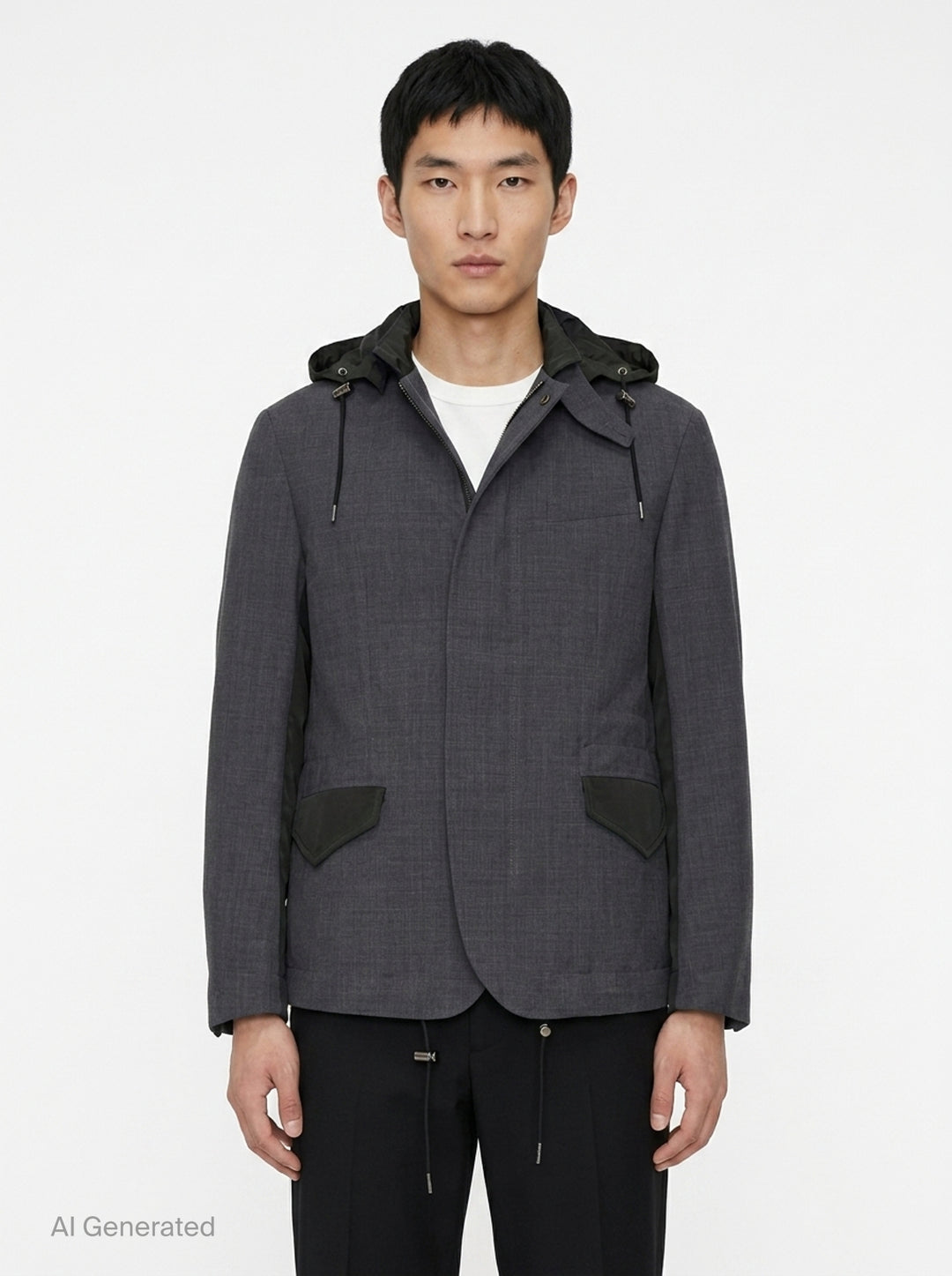 Suiting Nylon Twill Hooded Jacket | sacai | Club21 - front