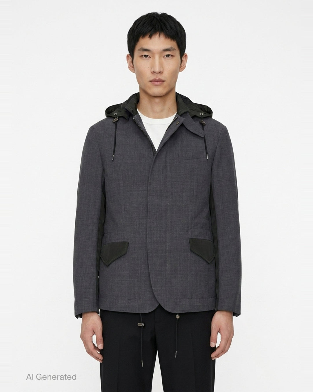 Suiting Nylon Twill Hooded Jacket | sacai | Club21 - front