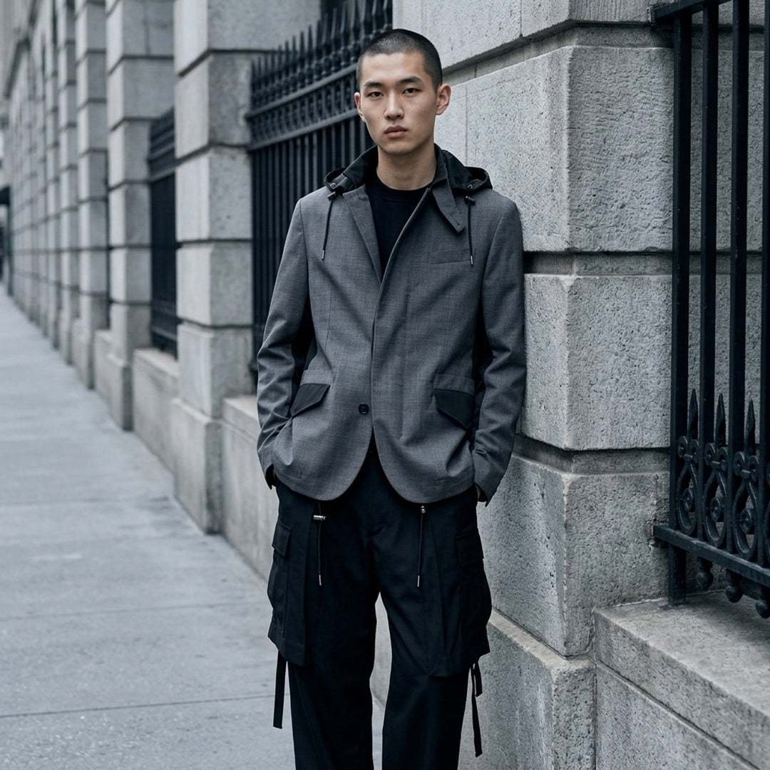 Suiting Nylon Twill Hooded Jacket | sacai | Club21 - lifestyle