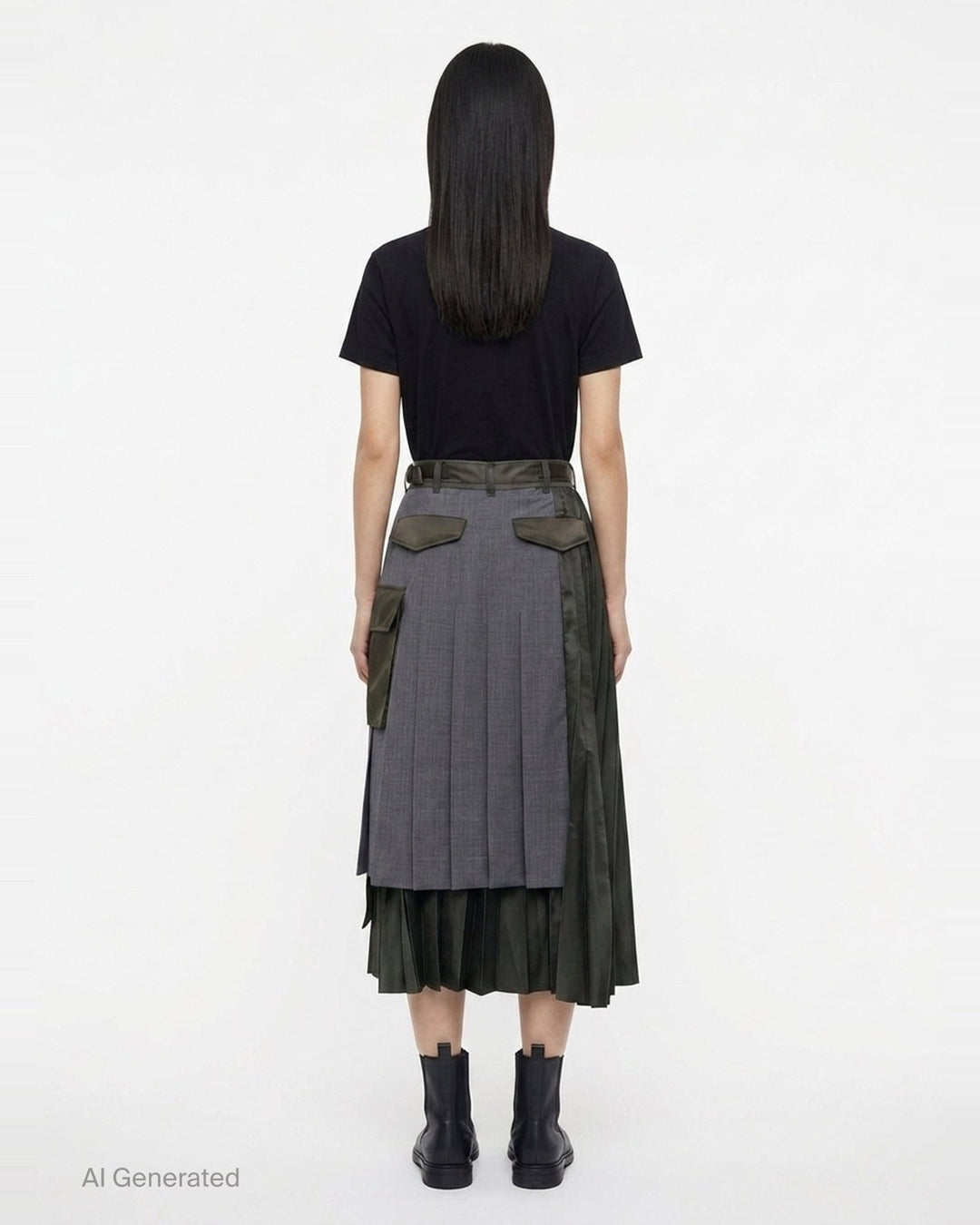 Suiting Nylon Twill Skirt | sacai | Club21 - back