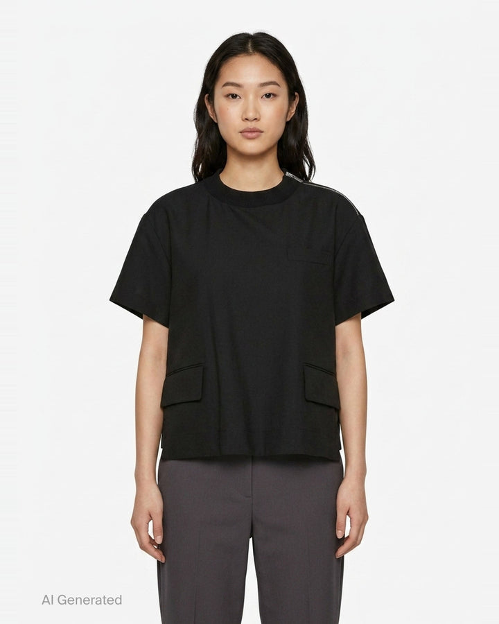 Suiting Pullover Top | sacai | Club21 - front